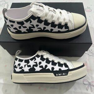 Amiri Black And White Starry Sky Print Low-Top Sneakers